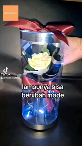 Buket Bunga tabung LED kado anniversary hadiah wisuda ulang tahun