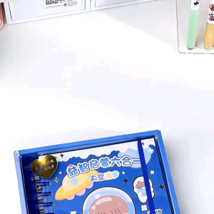 6in1 Kaba bear quiet book puzzle books match sticker diy games with pen funny creative toy games 咔巴熊安静书六合一游戏书