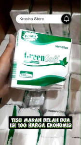 MURAH tissue Green Soft dan Maska isi 100 tisu hajatan prasmanan catering (tisu dapur)