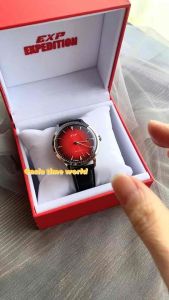 [Original] E6853 MALSSRE Expedition EXP Automatic Mens Watch with Red Dial and Black Genuine Leather Strap | Official Warranty