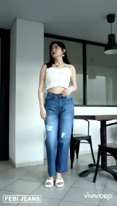 Loose (Semi Kulot) Jeans Sobek Lapis Furing 27-30