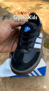 Sepatu samba anak hitam putih veg 1 - 13 tahun kids free kaus kaki & box