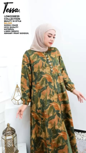 Gamis Dress Wanita Terbaru Terlaris Super Premium Tessa Long Dress by Balimo Special Brown