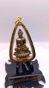 K223 หลวงพ่อทันใจ พระทันใจ วัด พระธาตุดอยคำ จ.เชียงใหม่ 5x3 cm. เลี่ยม กรอบพระ ทองไมครอน