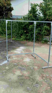 ราวตากผ้า เหล็กกัลวาไนซ์ ไม่เป็นสนิม ขนาดสูง130กว้าง200-240-300 ซ.ม สินค้าพร้อมส่ง