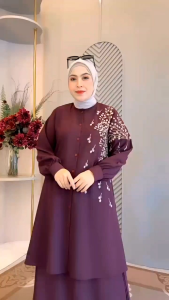 ONE SET ROK SABRINA MIX BORDIR BUNGA PREMIUM AKU KARISSA TERBARU HARUMA SYAFINAH