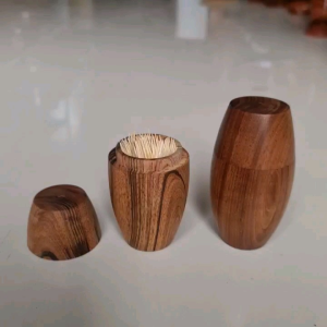 Hộp đựng tăm Lọ đựng tăm gỗ gụ gỗ gõ bông lau tự nhiên.