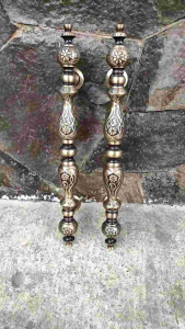 Gagang Pintu Rumah Kuningan Kunci Motif Manggis Antik 47 cm 4 Pcs
