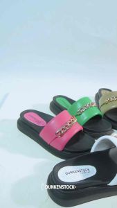 Dunkenstock LEONA Sandal Wanita Tinggi 5cm Selop Tidak Licin Sendal Beleza Wedges Slop Rumah Belezza Kekinian Premium