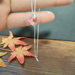[Studs & Such] 925 Silver Necklace With Genuine Heart-Shaped Austrian Crystal Pendant In Light Rose