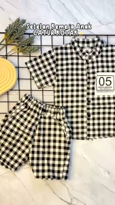 Setelan Kemeja Catur Kotak Anak Laki-laki 1-5 tahun Baju Anak Berkualitas
