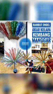 Rambut Ondel Ondel Kembang Kelapa Bahan Hologram isi 10 pcs perlengkapan acara