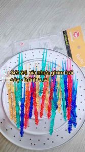 Set 24 Nĩa trái cây  nhựa cao cấp Hofaco - Set 24 nĩa nhựa ăn rau câu trái cây tiện lợi