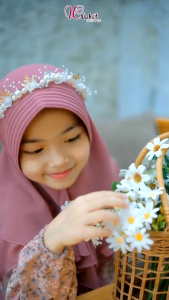 NAZLA VICHI GAMIS ANAK SET JILBAB DRESS KIDS FREE HIJAB