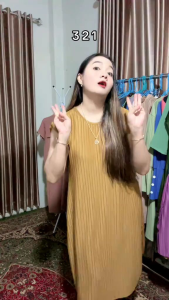 Dress plisket wanita kekinian 2024 Dress termurah / Dress terbaru 2024