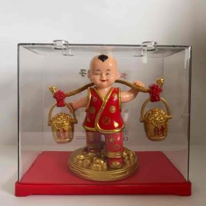 Fengshui Solar Money Boy Lucky Boy Figurine Living Room Home Decor Car Office Shop Cash Register