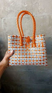 TAS ANYAMAN JALI PREMIUM SIZE S WARNA KARAMEL TAS JINJING WANITA HANDMADE