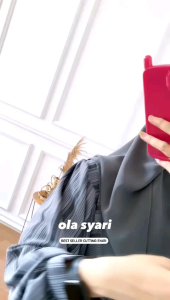 OLA SYARI BY NABTIKGAMIS SET HIJABGAMIS BUSUIGAMIS WANITA DEWASAAMALIA SET PASHMINA OVALGAMIS CRINKLEGAMIS MOTIF GARIS