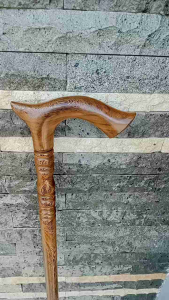 Tongkat Jalan Kayu Kelor Jawa Cula Bubut Premium A148