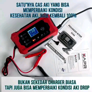 ASLI 6A cas aki charger APR AP92 JAPAN digital fast charging mobil motor garansi resmi 5thn