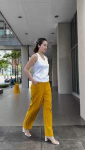 Vied By Mel High-Waist Straight Cut Pants with Side Pockets for Women