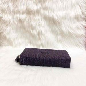 Ví da voi thật màu tím hai khoá kéo kích thước 19cm-10cm-4.5cm