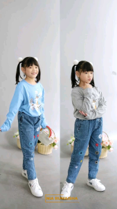Setelan Anak Lucu Katun Jeans || Kyra Set 2 By Nia Rumaisha