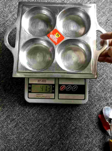 Cetakan Kue LUMPUR 4 Mata Lubang KOTAK / Cetakan Martabak Mini 4 Lubang / Cetakan Cimin Maklor Cilor