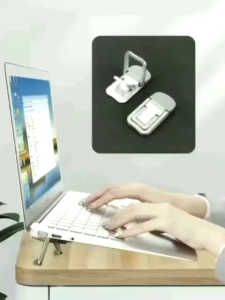2PCS Dudukan Laptop Holder Portable Universal Bahan Aluminium Dapat Dilipat Dan Tahan Panas