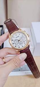 ĐỒNG HỒ NAM CHÍNH HÃNG Citizen CA4593-15A Eco-Drive Chronograph Gold Case Brown Leather For Men