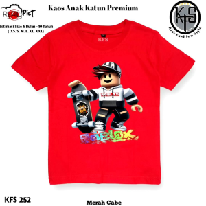 Koleksi KFS Baju Kaos Anak Roblox Katun Premium Lembut