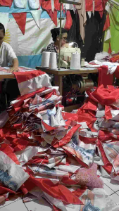 umbul umbul Garuda ukuran 27 meter satin peles