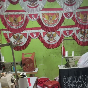 background bendera motif Marlboro 10 gelombang 9 meter semi abutai