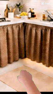 Euro diamond design kitchen sink curtain non ring kurtina para sa lababo