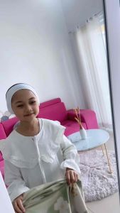 VOAL PRINTING INSTAN ANAK MOTIF BUNGA KOTAK HIJAU / HIJAB INSTAN ANAK MOTIF LUCU