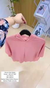 Fatin Dress Rayon Set Jilbab Jersey / Daily Casual Home Dress Wanita