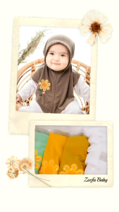 Jilbab Anak Ped Ruffle Bordir Embordire Bunga Matahari Zeefa Hijab Bayi Kerudung New Born