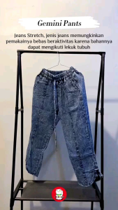 Gemini Pants - Celana Baggy Boyfriend Pendek ⅞ Jeans Jins Denim Wanita | Celana Santai Ala Korea