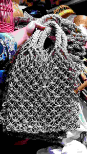 Tas rajut anyaman - tas selempang rajut - tas jaring reusable