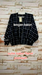 Outer Balon Flanel Wanita & Cardigan Flanel Over Size