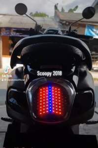 Stoplamp Lampu Rem Running Scoopy Donat 2017 2018 2019 8 Mode Otomatis PNP
