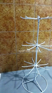 Rak display putar matahari 3 susun gantungan aksesoris display