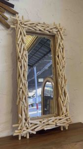 กระจกไม้ พร้อมกระจก ขนาด 109 x 55 cm. กระจกมินิมอล แขวนผนัง Wooden Mirror Wall Mounted