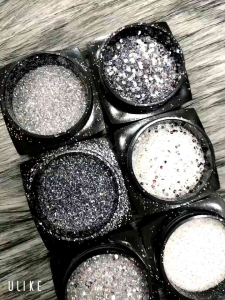 Set kim tuyến 6 màu tone Trắng Bạc siêu sáng lấp lánh trang trí móng tay nail