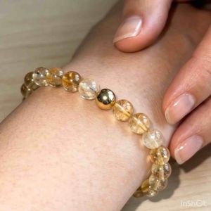 Origin Beads Co - Citrine 8mm Stretch Bracelet - Gemstone Semiprecious Fashion Jewelry