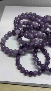 3571# 天然紫玉水晶手链 Natural Purple Jade Bracelet (辟邪 Avoid Bad Luck 平安 Peace) 天然水晶手链 Natural Crystal Bracelet