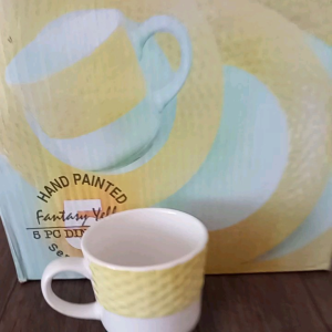 Piring Keramik Set atau Dinner Set Merk Migo Houseware Fantasy Yellow