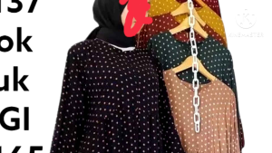 Gamis Wanita Motif Polkadot Remaja ABG Dewasa Terbaru Murah Kekinian Bahan Rayon Premium Dress Polkadot
