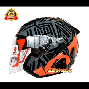 (BAYAR DI TEMPAT) PROMO - HELM KYT GALAXY BLACK & RED TERMURAH