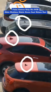 Antena Sirip Hiu Mobil Variasi LED RGB Sharkfin Shark Fin Tenaga Surya Bahan Plastik ABS OL